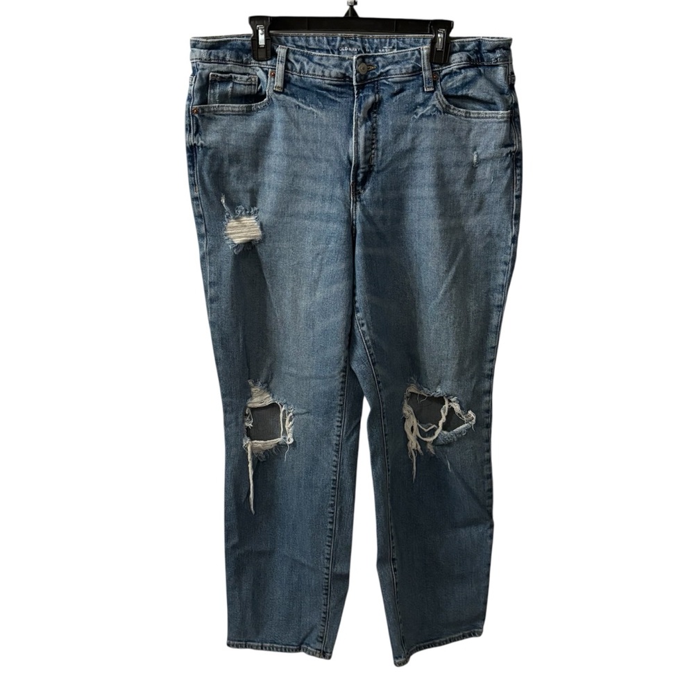 Old Navy Jeans Women’s 18 Dahlia Straight Leg Distressed High Rise OG Loose